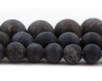 Matte Black Sea Sediment Jasper Beads: Round Gemstone Regalite Wholesale 6mm 8mm 10mm Genuine Natural Stone Imperial, Full Strand, Fast S&H!