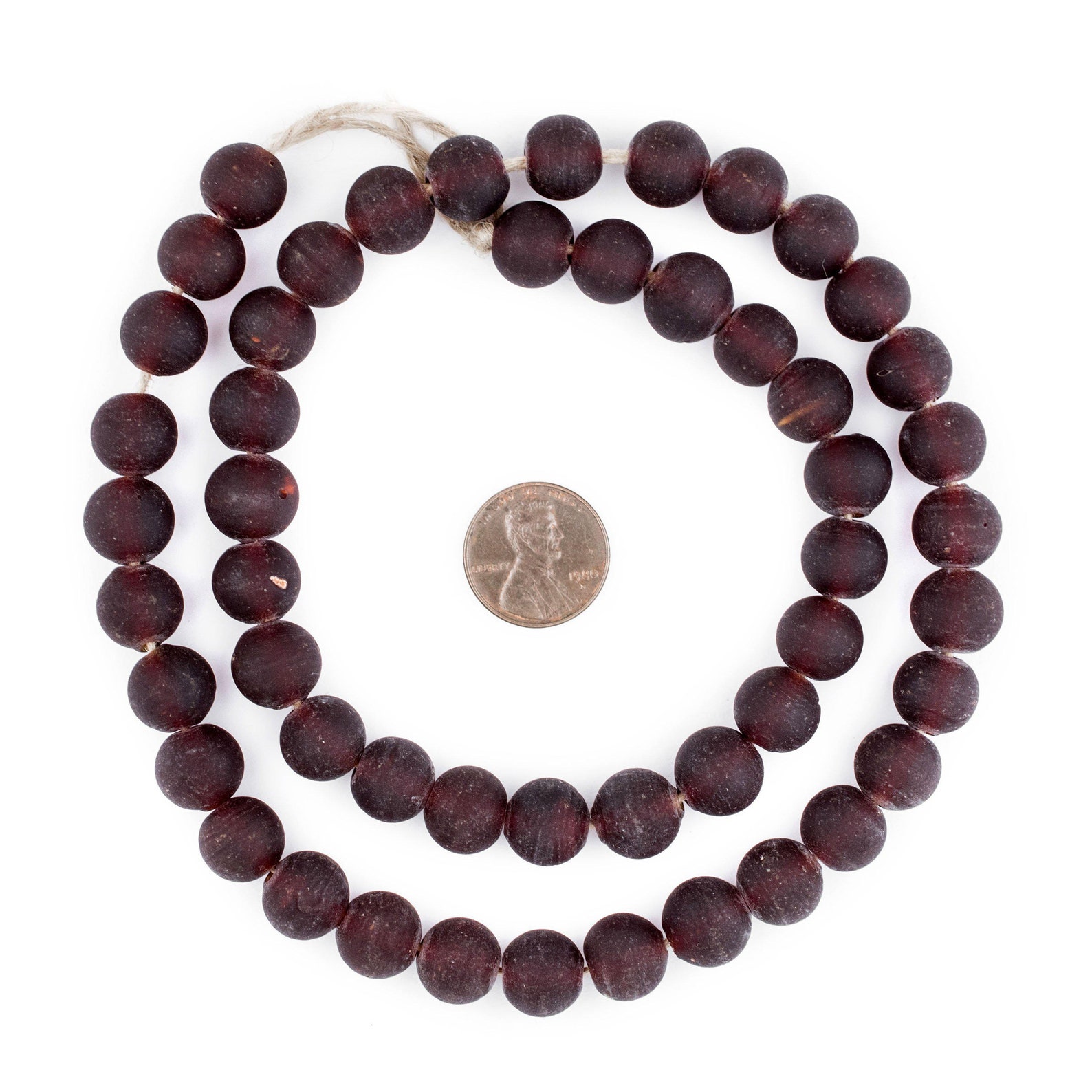 50 Dark Brown Frosted Sea Glass Beads 11mm Ethnic Glass Beads Etsy