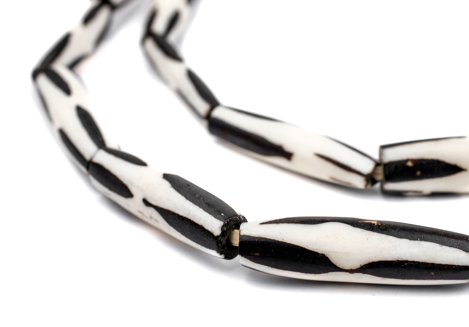 25 Batik Bone Beads Cylinders African Bone Beads Fair Etsy