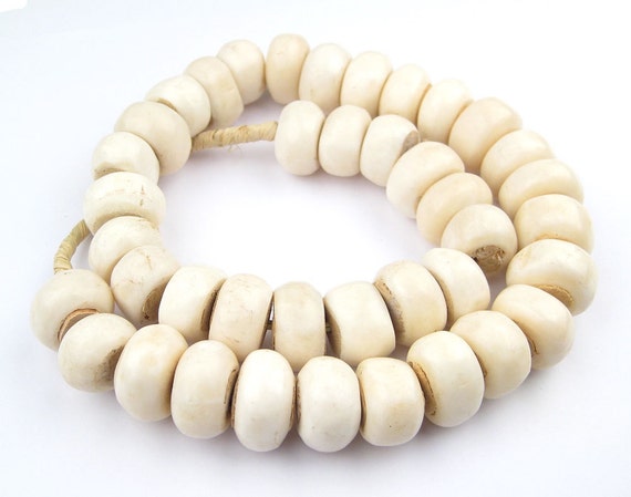 40 Kenyan Recycled Bone Beads White Bone Beads African Bone Beads Jewelry  Making Supplies Made in Kenya BON-RND-WHT-237 -  Israel