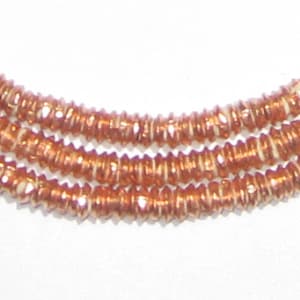 200 Ethiopian Copper Heishi Beads 4mm - African Copper Beads - Metal Jewelry Making Supplies - Made in Ethiopia ** (MET-HSHI-CPR-247)