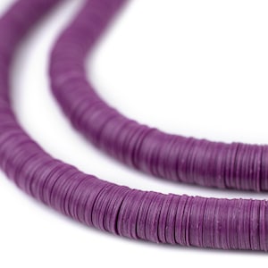 2000 Plum Purple Vinyl Phono Record Beads 8mm: African Waist Beads Vulcanite Beads Rustic Vinyl Beads Purple Vinyl Beads Disk Shaped Beads