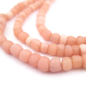 115 Salmon Pink Java Glass Beads - Small Glass Spacers - Ethnic Glass Beads - Salmon Pink Color - Small Glass Beads (JVA-CYL-PNK-141)