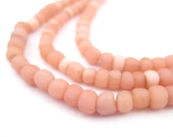 115 Salmon Pink Java Glass Beads - Small Glass Spacers - Ethnic Glass Beads - Salmon Pink Color - Small Glass Beads (JVA-CYL-PNK-141)