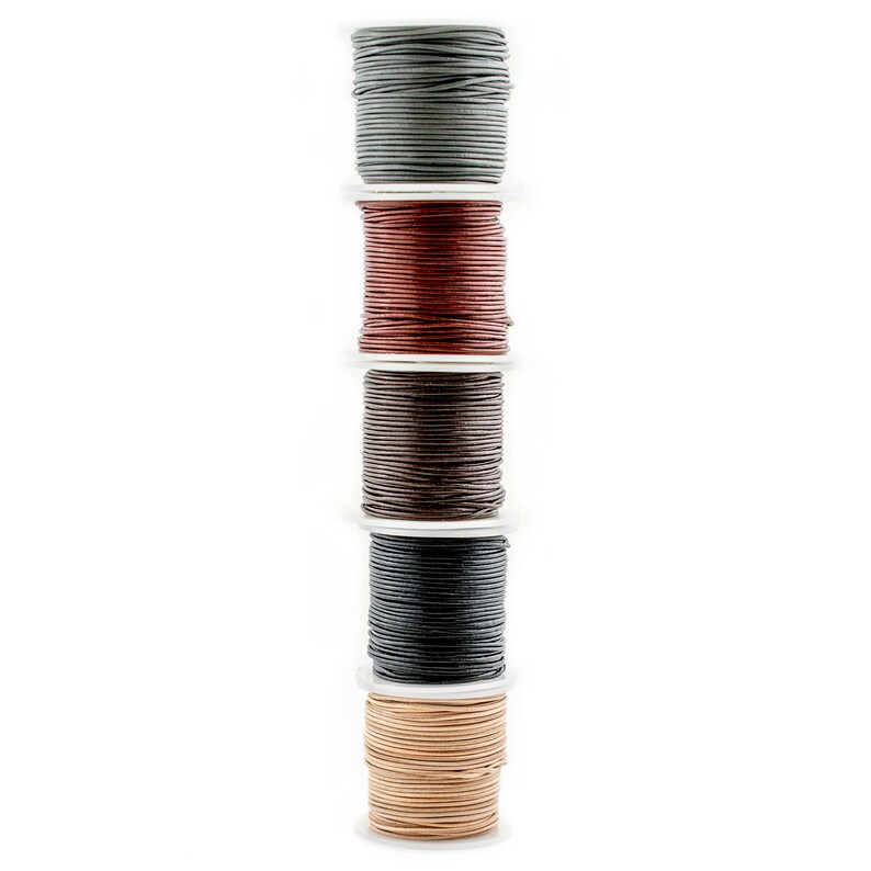 Round Leather Cord: 0.8mm 1mm 1.5mm 2mm Natural Versatile Flexible Durable Organic Coiling Knotting Weaving Cord for DIY Jewelry Making image 4