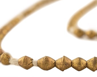 100 Brass Bicone Beads - African Metal Beads - 6mm Metal Bicones - Ethiopian Brass Spacers - Fair Trade - Made in Africa (MET-BIC-BRS-232)