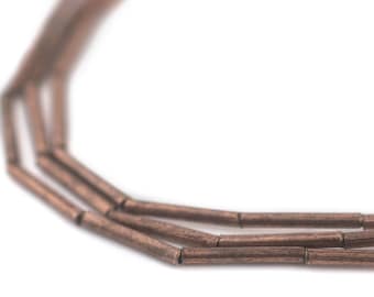 55 Copper Tube Beads 1.5mm: Metal Spacer Beads Ethnic Metal Beads Tube Shaped Beads Tiny Copper Beads 2mm Copper Beads Copper Spacer Beads