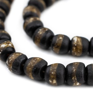 54 Black Kente Krobo Beads 11mm: Glass Ball Beads Round Shaped Beads Ghanaian Glass Beads 12mm Glass Beads Black Glass Beads Powdered Glass