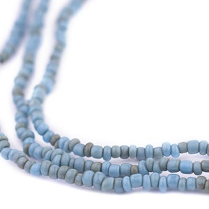 800 turkosblå Java-glaspärlor 2,5 mm, 48" sträng: Turkos glas Java-pärlor Matta glaspärlor Boho-glaspärlor