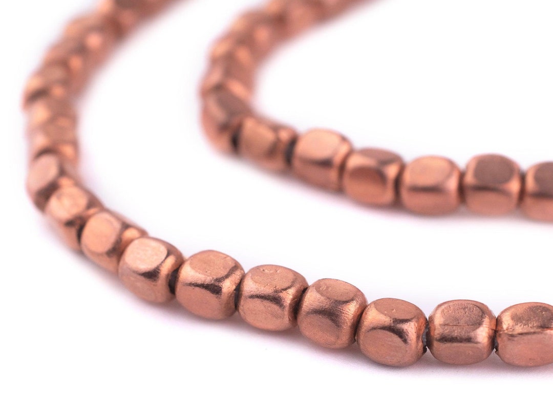 Copper Rectangular Spacer 105 Copper Rounded Rectangle Beads 6x5mm: Metal Spacer Beads Ethnic ...