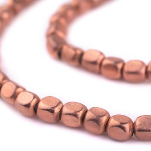 105 Copper Rounded Rectangle Beads 6x5mm: Metal Spacer Beads Ethnic Metal Beads Copper Spacer Beads 5mm Copper Beads Rectangular Copper