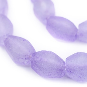 29 Candied Purple Hexagon Java Recycled Glass Beads - Hexagon Glass Beads - Faceted Glass Beads - Purple Spacer Beads (JVA-TAB-PRP-733)