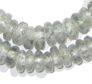 100 Recycled Glass Beads - African Beads - Grey Mist - Ghana Disk Beads - Fair Trade - Wholesale - Made in Africa (RCY-RND-GRY-574)