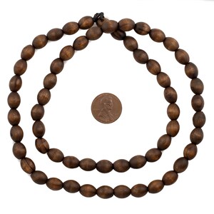 59 Vintage-Style Oval Olive Wood Beads from Bethlehem 10x8mm: Palestinian Beads Holy Land Rosary Handmade Wood Beads Wood Oval Beads image 2