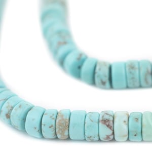 Türkis Style Disk Steinperlen, Blau Türkis-Style 6 mm, 16-Zoll-Strang, hochwertige handwerkliche Schmuck Lieferungen