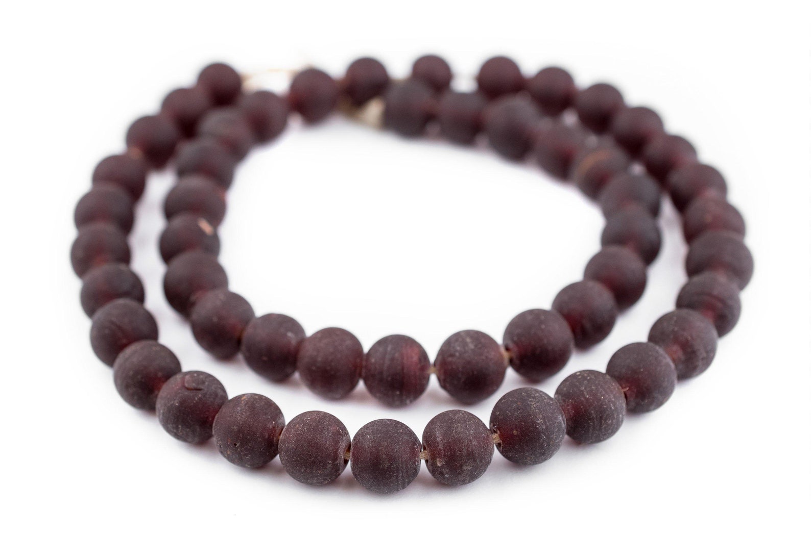 50 Dark Brown Frosted Sea Glass Beads 11mm Ethnic Glass Beads Etsy