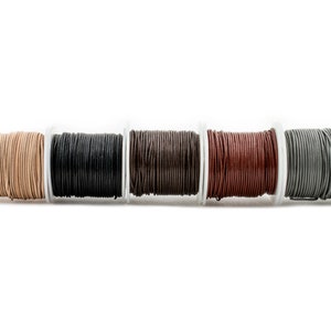 Round Leather Cord: 0.8mm 1mm 1.5mm 2mm Natural Versatile Flexible Durable Organic Coiling Knotting Weaving Cord for DIY Jewelry Making image 3