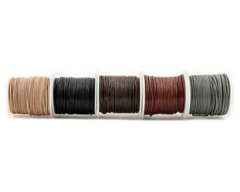 Round Leather Cord: 0.8mm 1mm 1.5mm 2mm Natural Versatile Flexible Durable Organic Coiling Knotting Weaving Cord for DIY Jewelry Making image 3