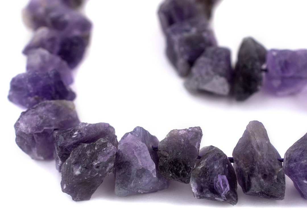 45 Rough Amethyst Nugget Beads Natural Large Rustic Purple Raw