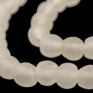 Clear Recycled Glass Beads from Ghana, 43-45 Beads each (RCY-RND-CLR-507)