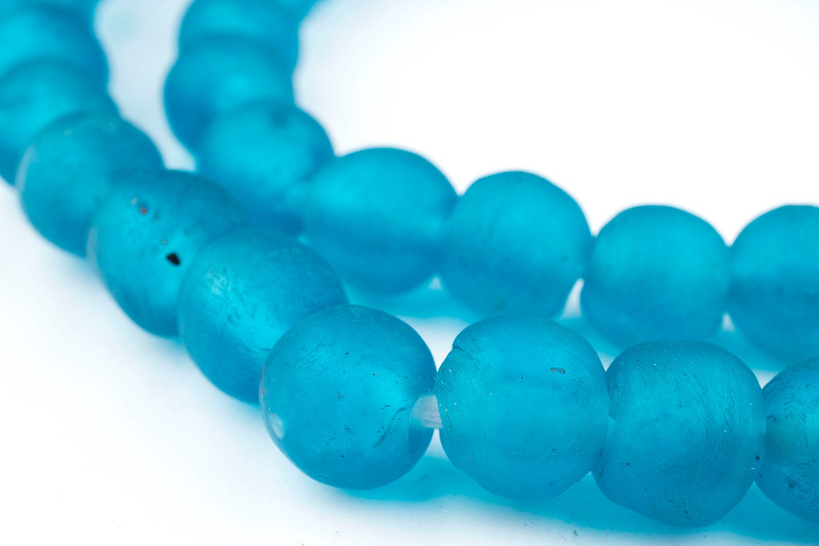 50 African Sapphire Blue Recycled Glass Beads Ghana Full - Etsy