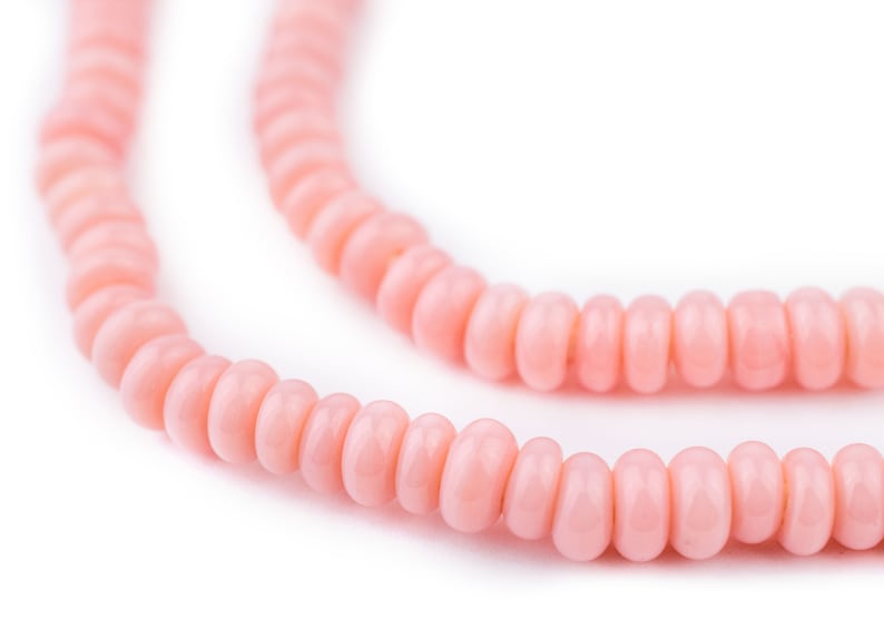 140 Rose Pink Java Glass Donut Beads Pink Donut Beads Java Etsy