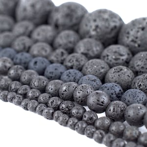 Natural Lava Beads: Black Volcanic Rock Beads 4mm 6mm 8mm 10mm 12mm 14mm Lava Rock Jewelry Beads Round Volcanic Lava Beads Wholesale image 4