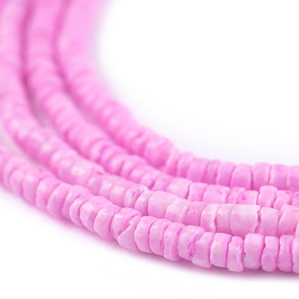 400 Tulip Pink Sliced Shell Heishi Beads 3mm: 4mm Shell Beads Heishi Shaped Beads Pink Shell Beads Tiny Shell Beads Shell Spacer Beads