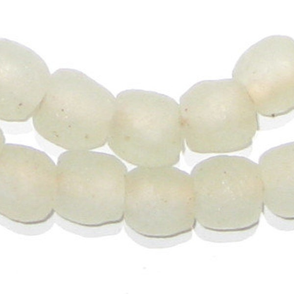 50 Recycled Glass Beads 11mm  - Recycled Glass Beads - African Glass Beads - Round Glass Beads - Clear Glass Beads (RCY-RND-CLR-647)