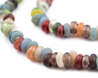200+ Baby Rondelle Mulitcolor Java Glass Beads - Small Rondelle Beads - Opaque Donut Beads - Ethnic Glass Beads (JVA-DSK-MIX-718)