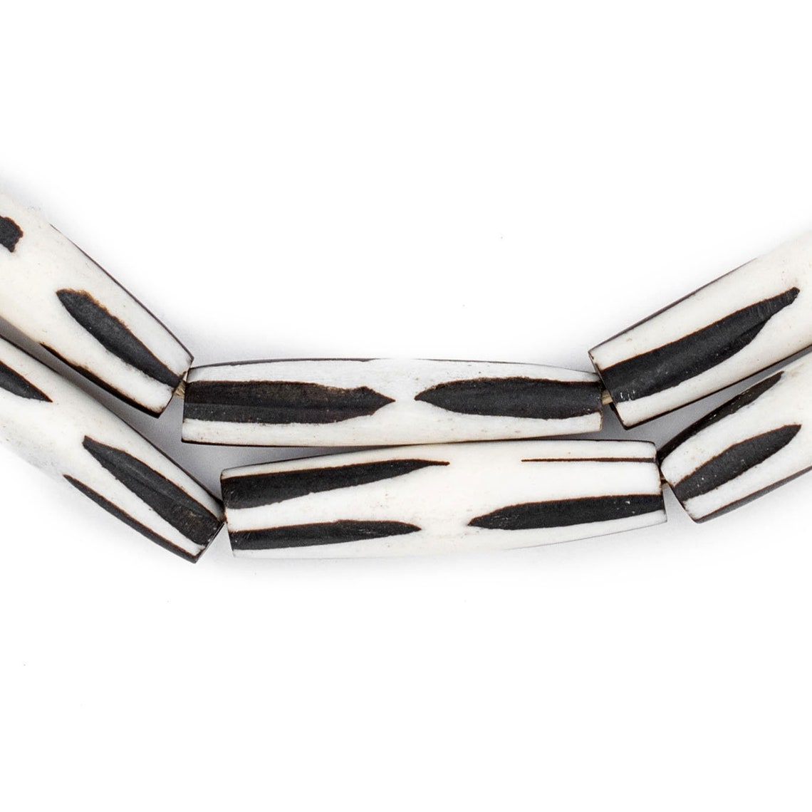 25 Batik Bone Beads Cylinders African Bone Beads Fair Etsy