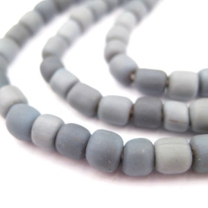 115 Grey Java Glass Beads - Cylinder Glass Beads - Grey Glass Beads (JVA-CYL-GRY-145)