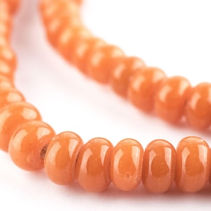 140 orange Java-glasmunkpärlor: orange munkpärlor Java-seed beads glasrondellpärlor skivformade pärlor orange glaspärlor