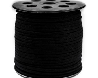 T&B 3mm Faux Suede Cord Flat Lace Leather String 100 yd/Roll for DIY Jewelry Making (Light Grey)