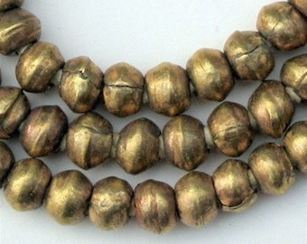 85 Round Metal Beads - Brass Spacer Beads - Round Brass Beads - Ethiopian Beads Handmade African Beads - Fair Trade Beads (MET-RND-BRS-223)