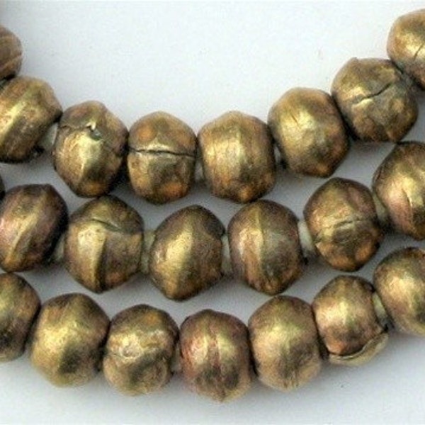 85 Round Metal Beads - Brass Spacer Beads - Round Brass Beads - Ethiopian Beads Handmade African Beads - Fair Trade Beads (MET-RND-BRS-223)