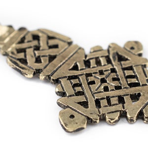Awash Brass Ethiopian Coptic Cross Pendant 40x65mm: Brass Coptic Cross African Finding African Pendant Bronze Pendant Ethiopian Cross