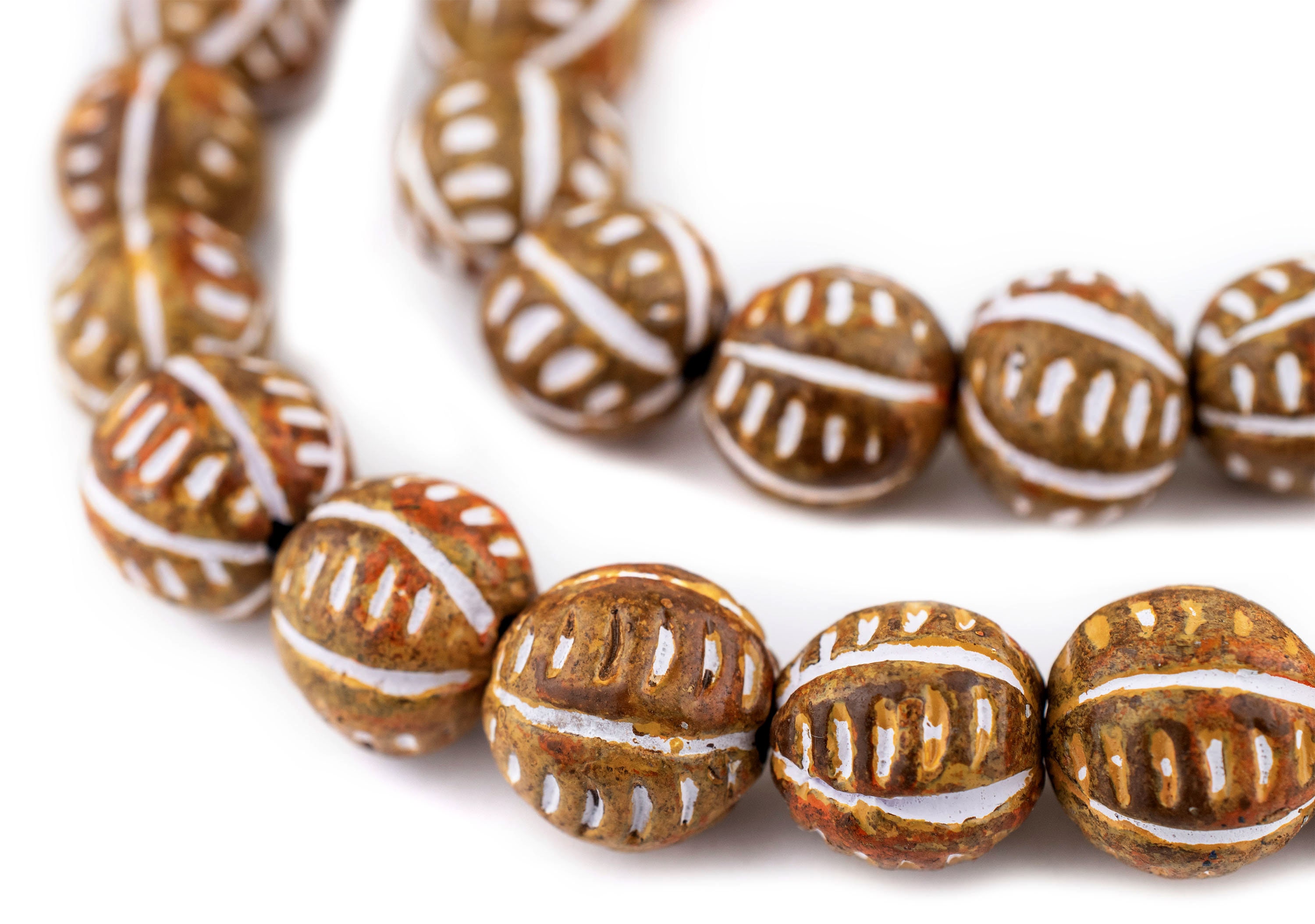 Thebeadchest Mali Clay Beads 3mm African Brown Seed 22 inch Strand Handmade, Adult Unisex, Size: One Size