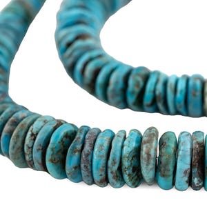 Graduated Disk Turquoise Beads, Blue 7-16mm, 16 Inch Strand, High Quality Artisanal Jewelry Supplies