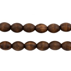 59 Vintage-Style Oval Olive Wood Beads from Bethlehem 10x8mm: Palestinian Beads Holy Land Rosary Handmade Wood Beads Wood Oval Beads image 3