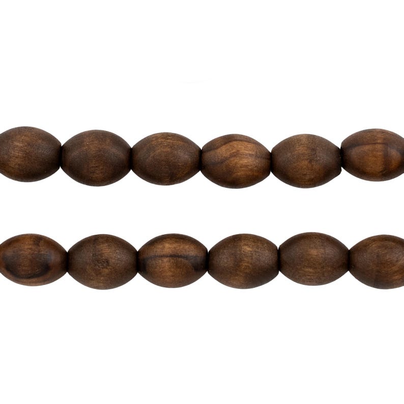 59 Vintage-Style Oval Olive Wood Beads from Bethlehem 10x8mm: Palestinian Beads Holy Land Rosary Handmade Wood Beads Wood Oval Beads image 3