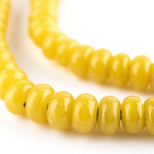 140 gula Java-glasmunkpärlor: Gula munkpärlor Java-fröpärlor Matta glaspärlor Glasrondellpärlor Skivformade pärlor