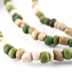 350 Green Medley Java Glass Seed Beads: Java Seed Beads Bali Glass Beads Matte Glass Beads Tiny Glass Beads Green Glass Beads