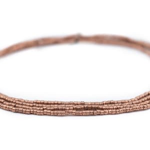 250 Copper Double Heishi Beads 2mm: Metal Spacer Beads Ethnic Metal Beads Rustic Copper Beads 2mm Copper Beads Heishi Shaped Beads image 4