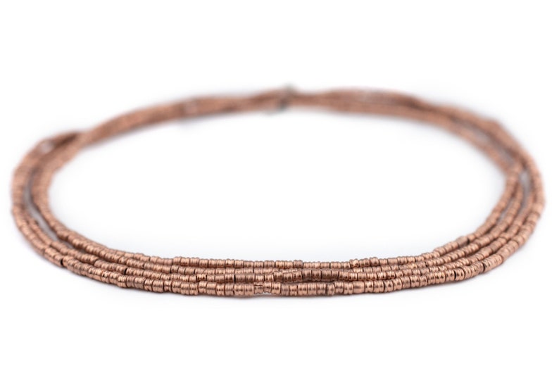 250 Copper Double Heishi Beads 2mm: Metal Spacer Beads Ethnic Metal Beads Rustic Copper Beads 2mm Copper Beads Heishi Shaped Beads image 4