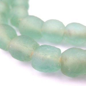 50 Recycled Glass Beads 11mm - Bottle Glass Beads - Ghana Glass Beads - Translucent Glass - Fair Trade Beads - Trade Beads (RCY-RND-GRN-652)