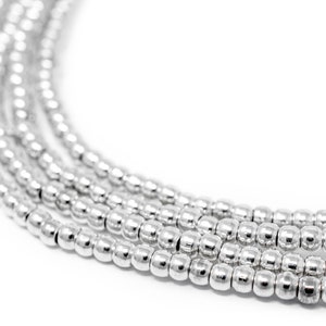 330 Smooth Silver Heishi Beads - 3mm Silver Spacers - Small Metal Spacer Beads - White Metal Jewelry Making Supplies (MET-HSHI-SLV-150)
