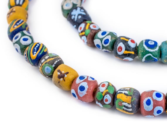 Ghana Mixed Krobo Powder Glass Beads Round (KRB-RND-MIX-248