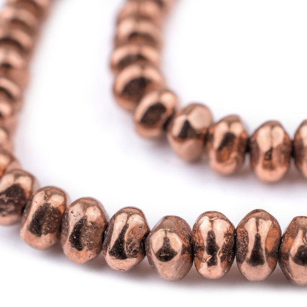 80 Copper Nugget Beads 5x7mm: Ethnic Metal Beads Metal Spacer Beads Nugget Shaped Beads Rustic Copper Beads Small Copper Beads