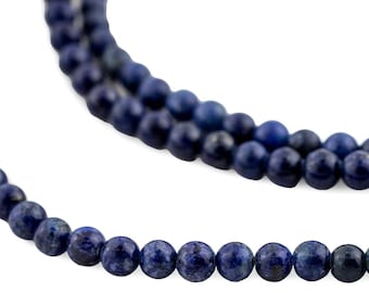 Premium Indigo Blue Lapis Lazuli Beads: 4mm Round Gemstones